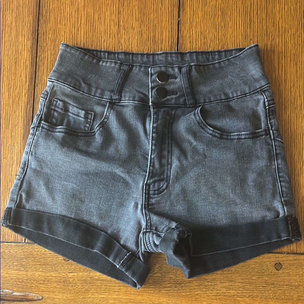 Fashion Nova High Waist Black Denim Shorts